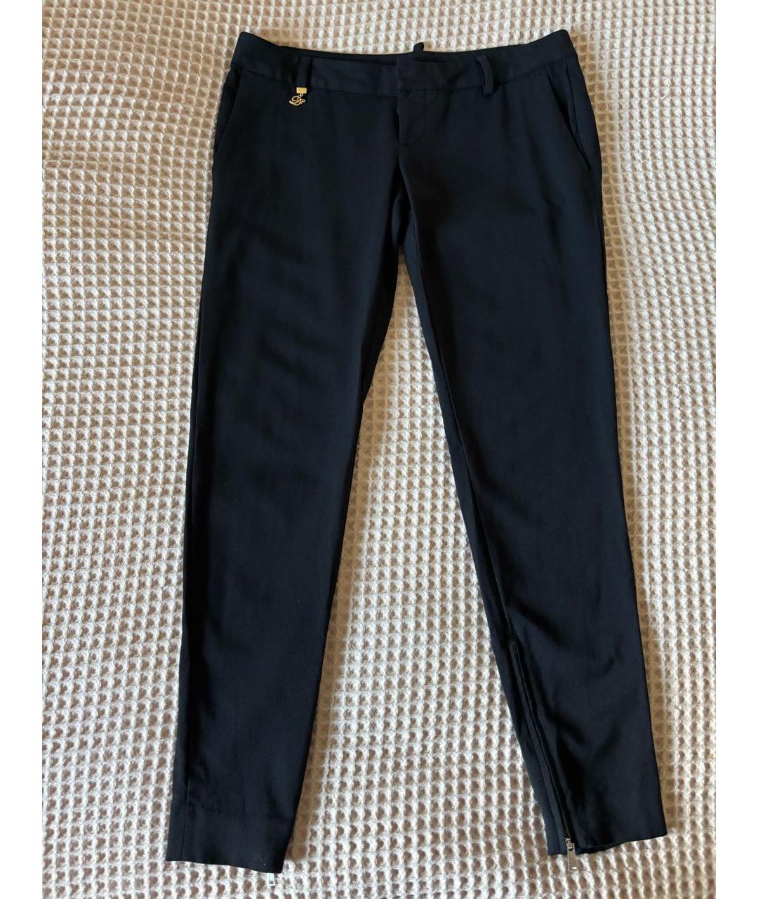 DSQUARED2 Черные шерстяные брюки узкие, фото 6