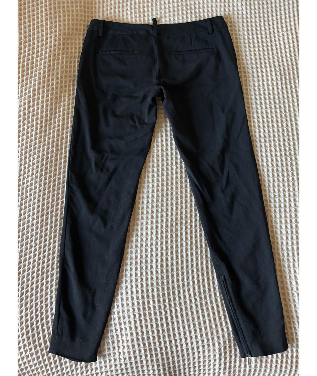 DSQUARED2 Черные шерстяные брюки узкие, фото 2