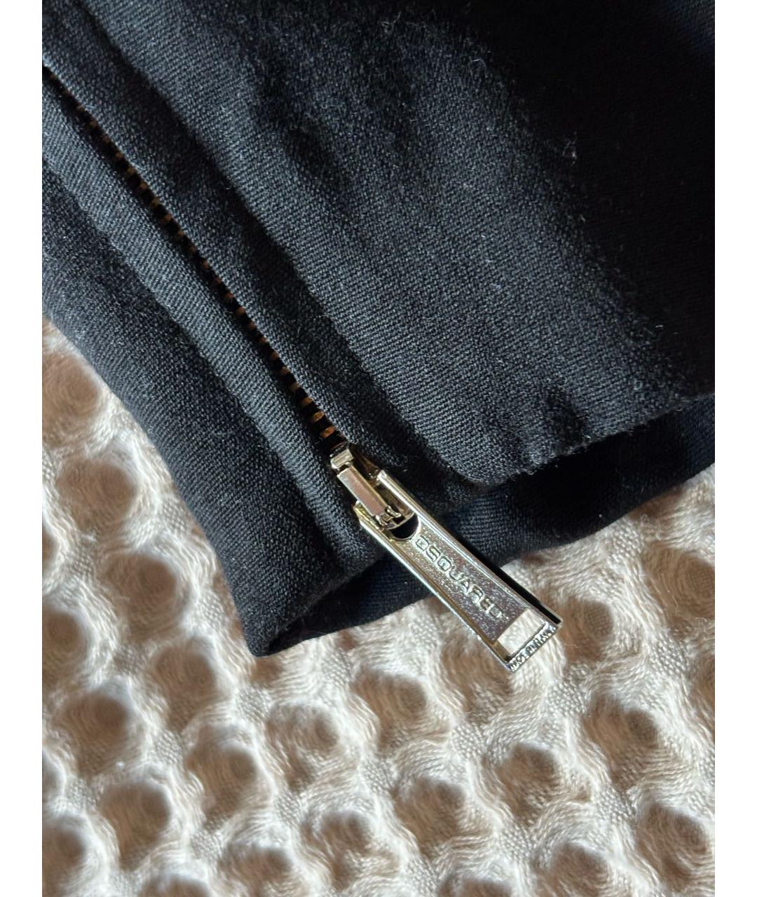 DSQUARED2 Черные шерстяные брюки узкие, фото 4