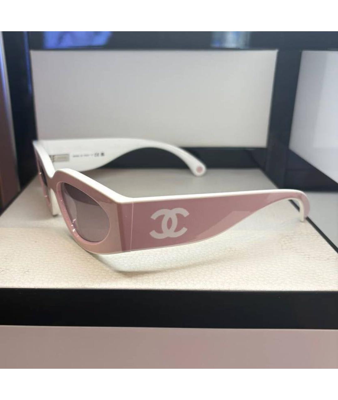 CHANEL Розовые пластиковые солнцезащитные очки, фото 2