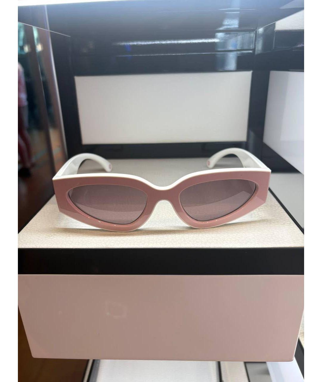 CHANEL Розовые пластиковые солнцезащитные очки, фото 3