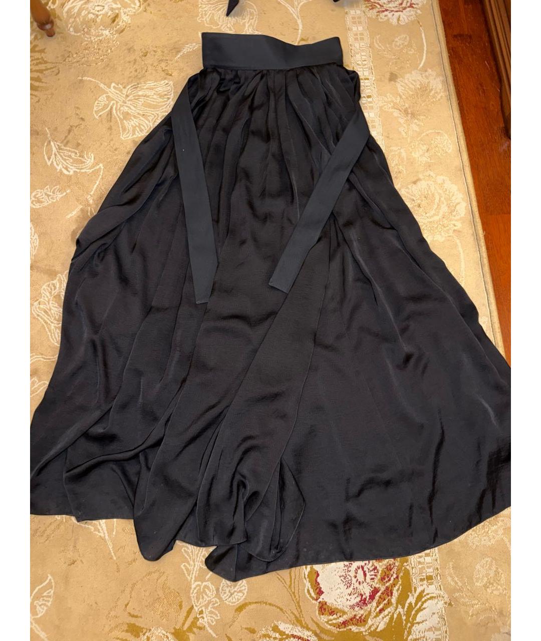LANVIN Черная полиэстеровая юбка макси, фото 4