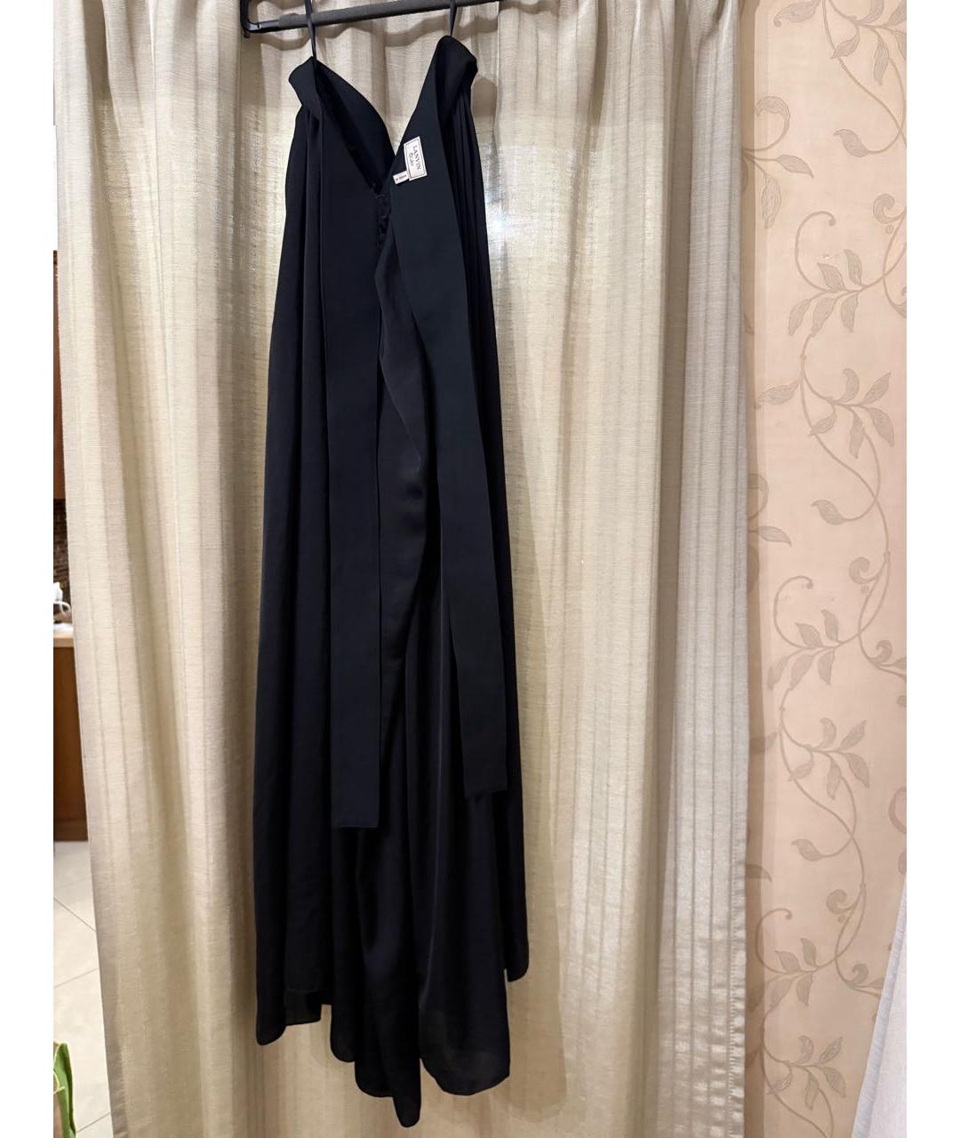 LANVIN Черная полиэстеровая юбка макси, фото 2