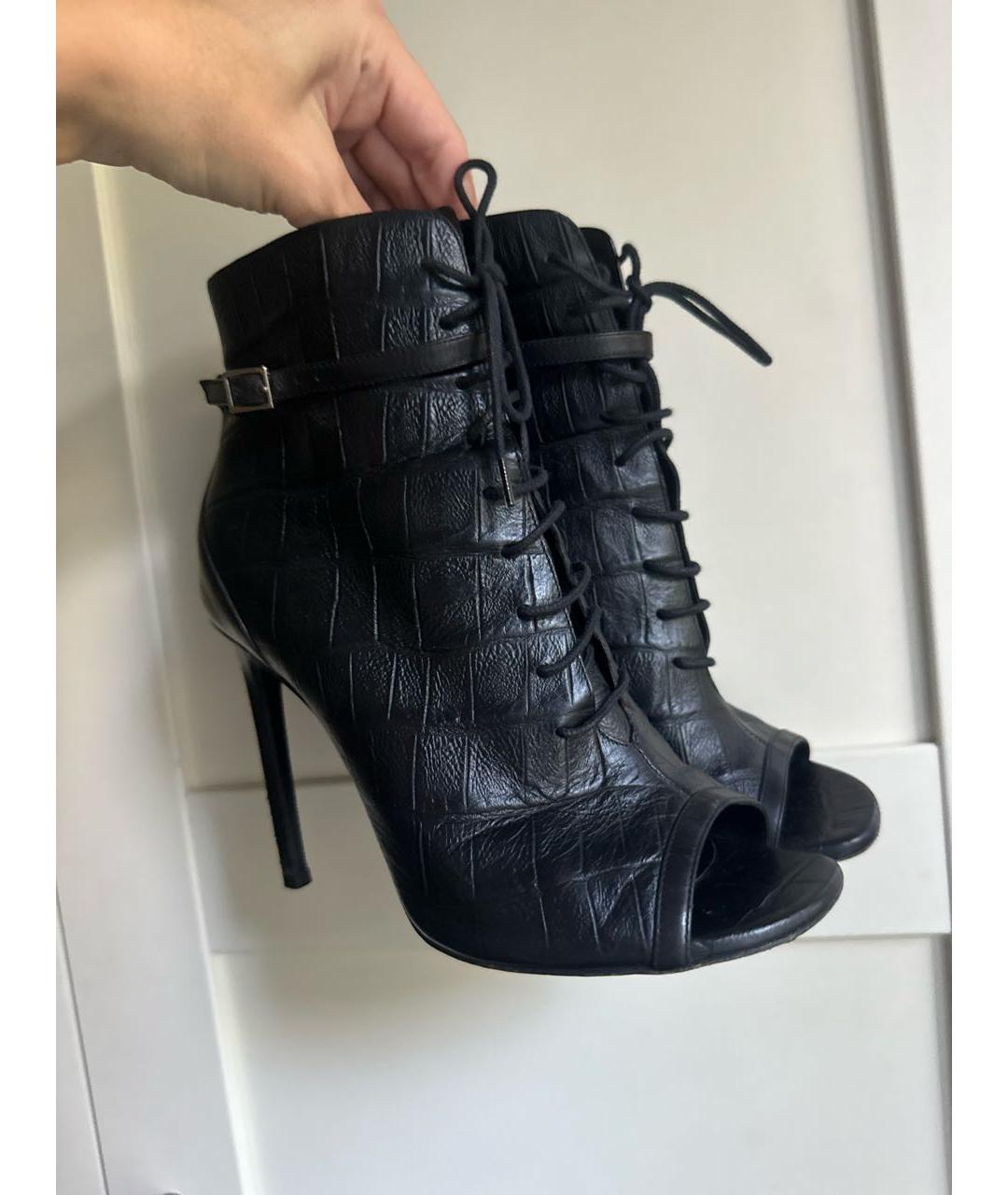 SAINT LAURENT Черные кожаные ботильоны, фото 3