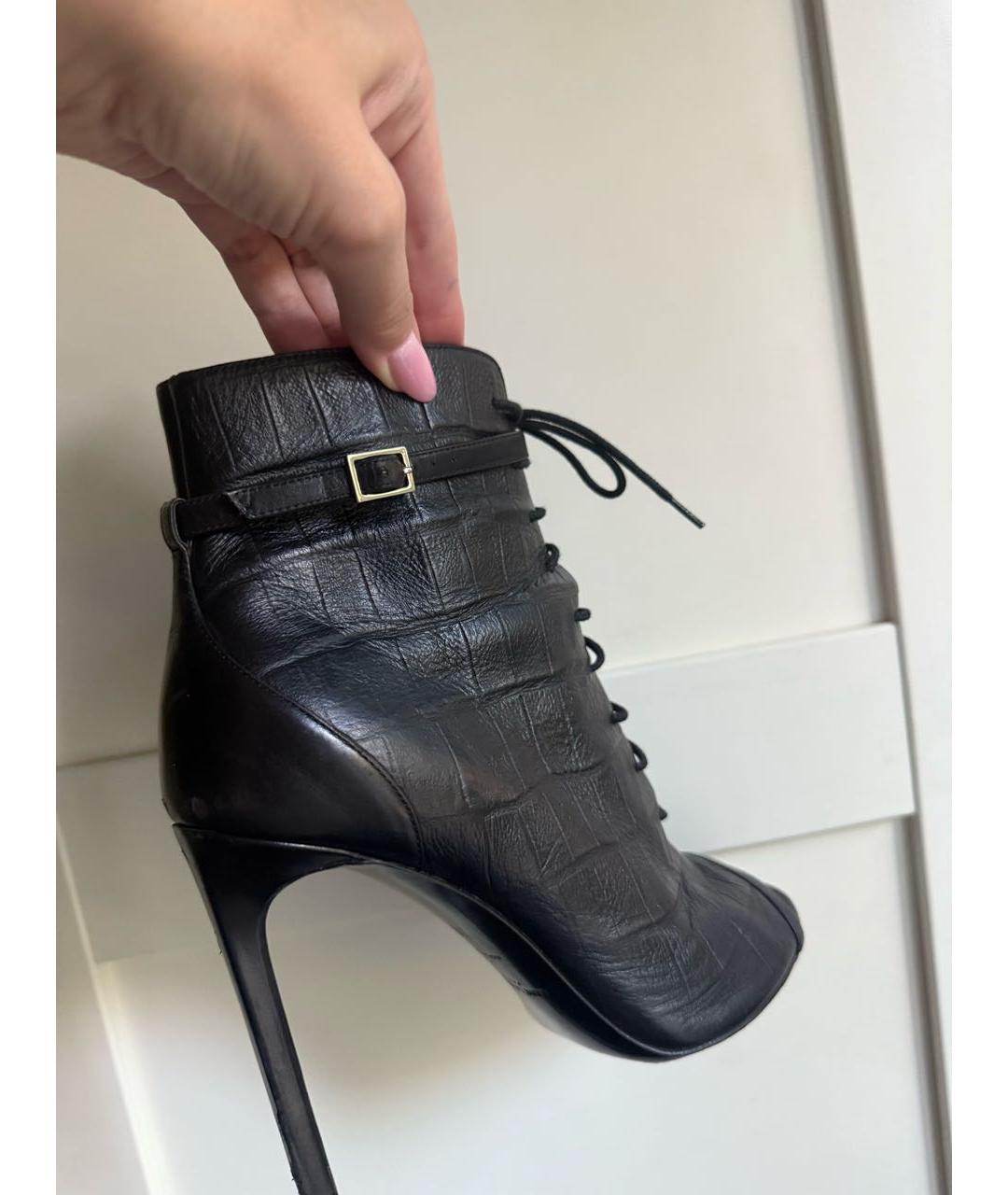 SAINT LAURENT Черные кожаные ботильоны, фото 6