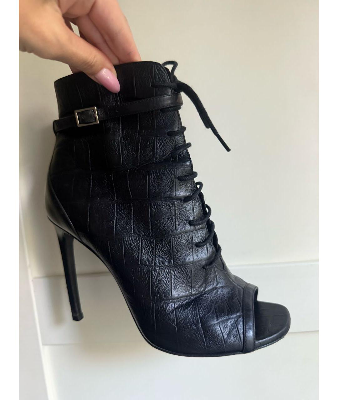 SAINT LAURENT Черные кожаные ботильоны, фото 9