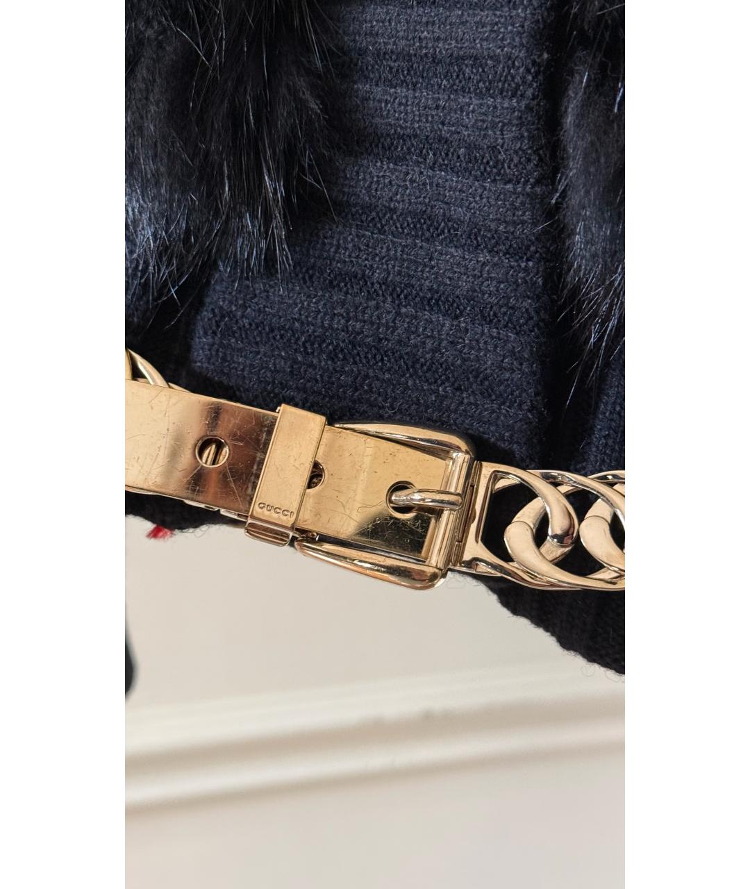 GUCCI Черный меховой кардиган, фото 3