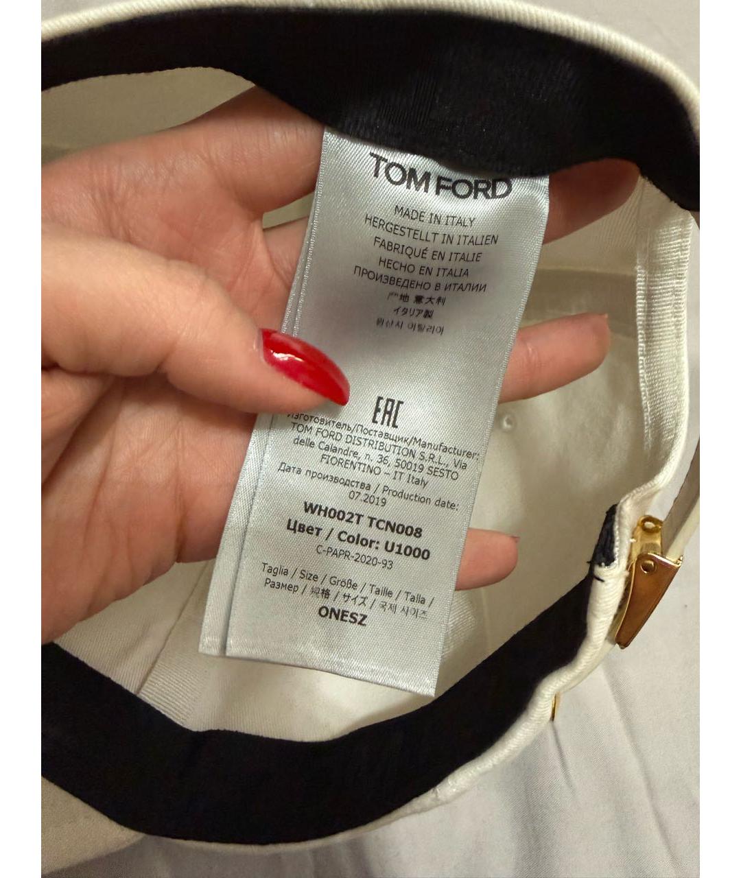 TOM FORD Белая кепка, фото 4