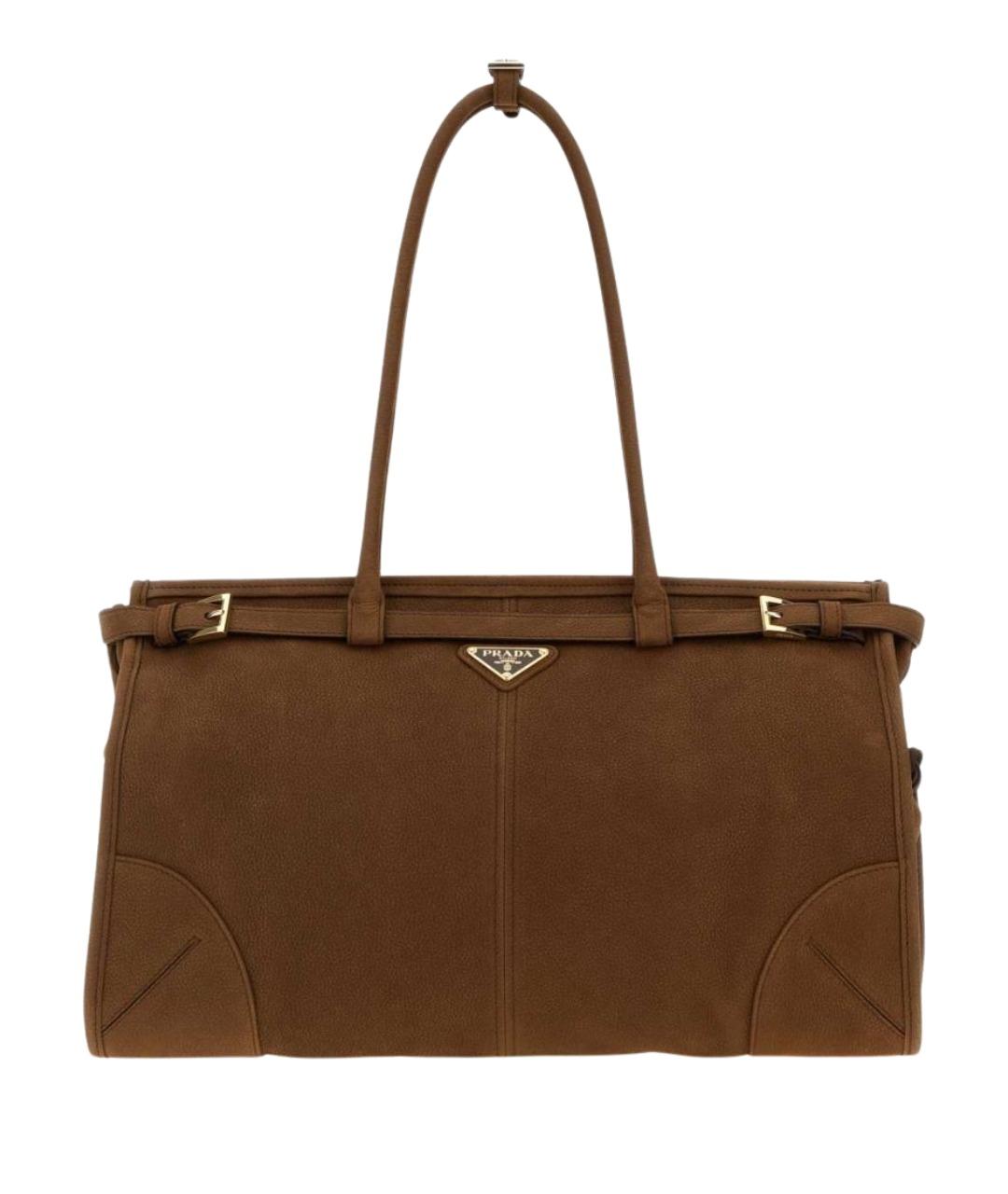 PRADA Коричневая кожаная сумка тоут, фото 1