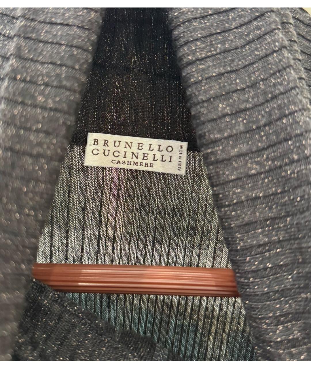 BRUNELLO CUCINELLI Серое кашемировое повседневное платье, фото 3