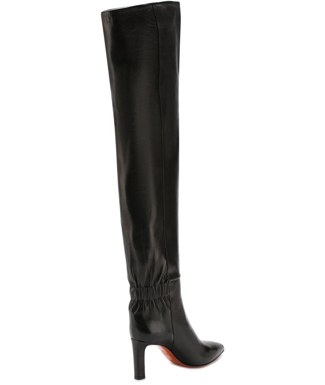SANTONI Черные кожаные ботфорты, фото 3