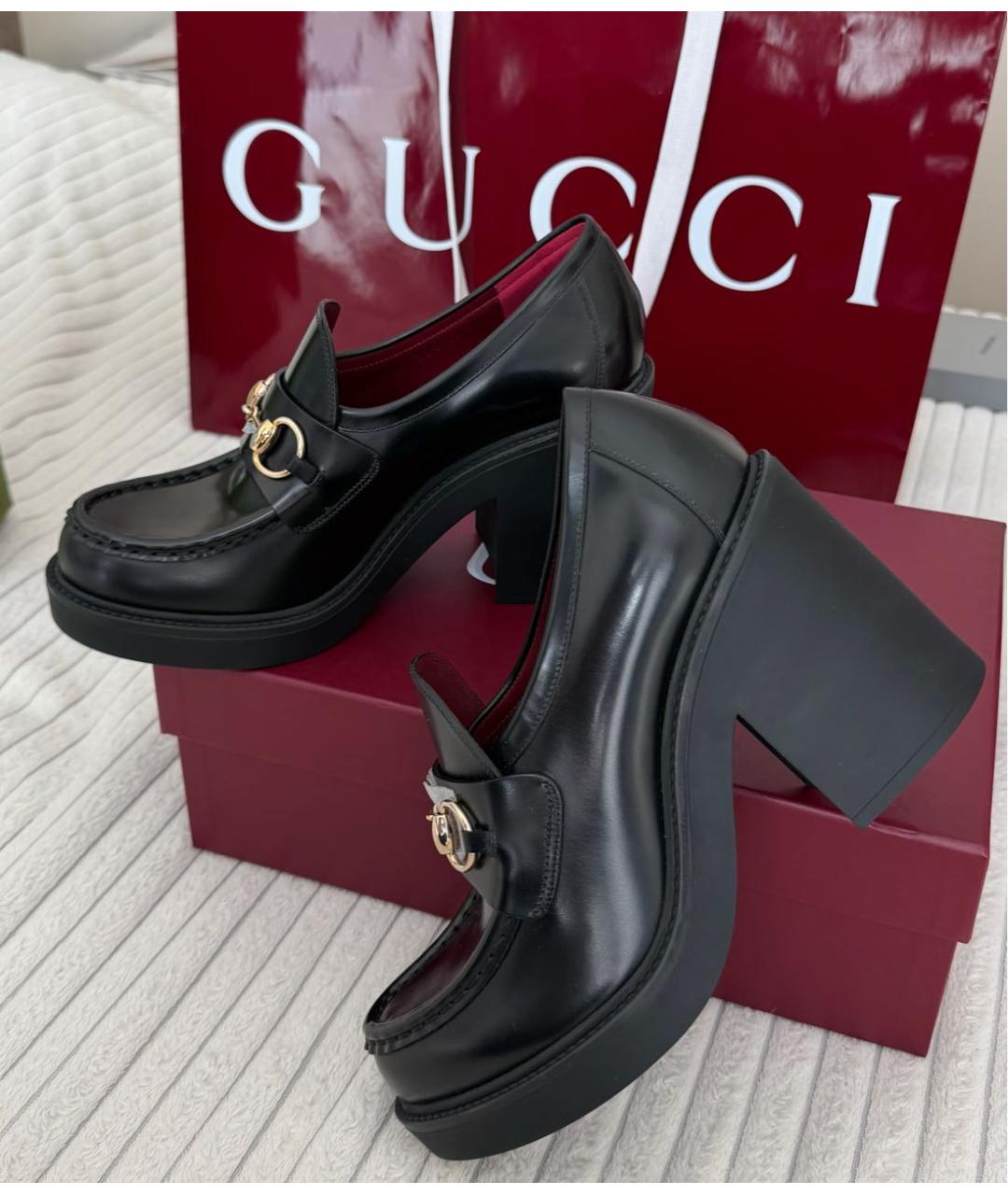 GUCCI Черные кожаные лоферы, фото 2