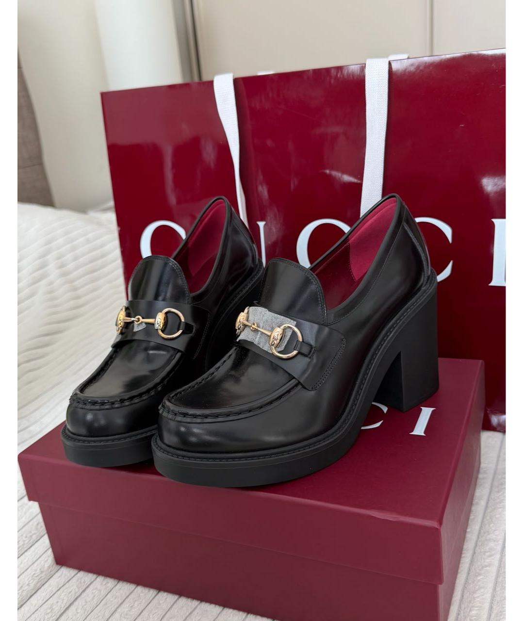 GUCCI Черные кожаные лоферы, фото 3
