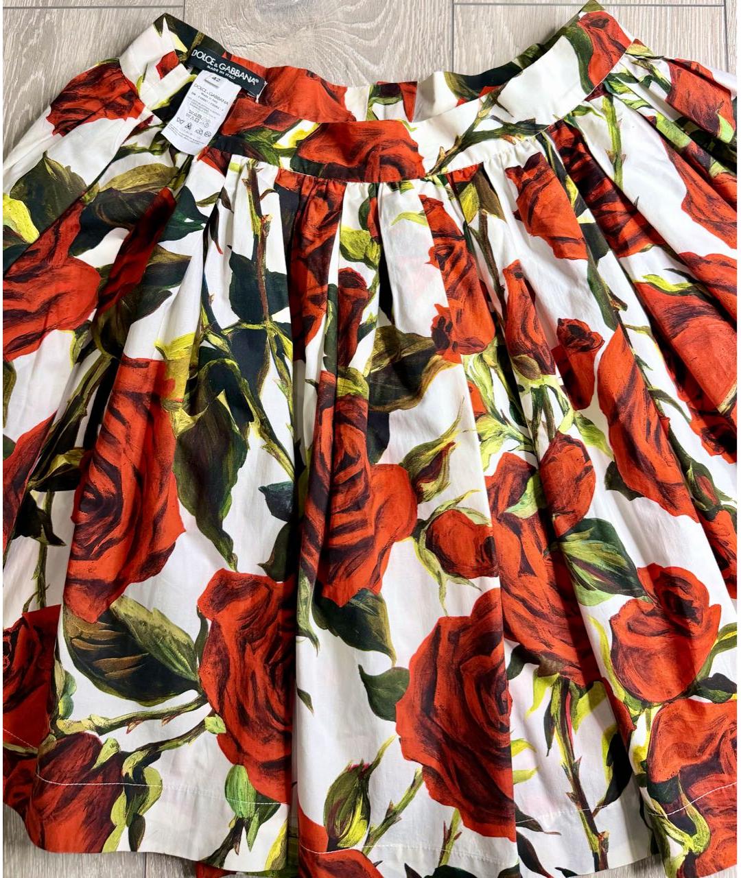 DOLCE&GABBANA Красная хлопковая юбка мини, фото 2