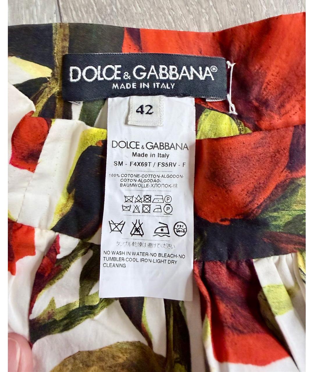 DOLCE&GABBANA Красная хлопковая юбка мини, фото 3