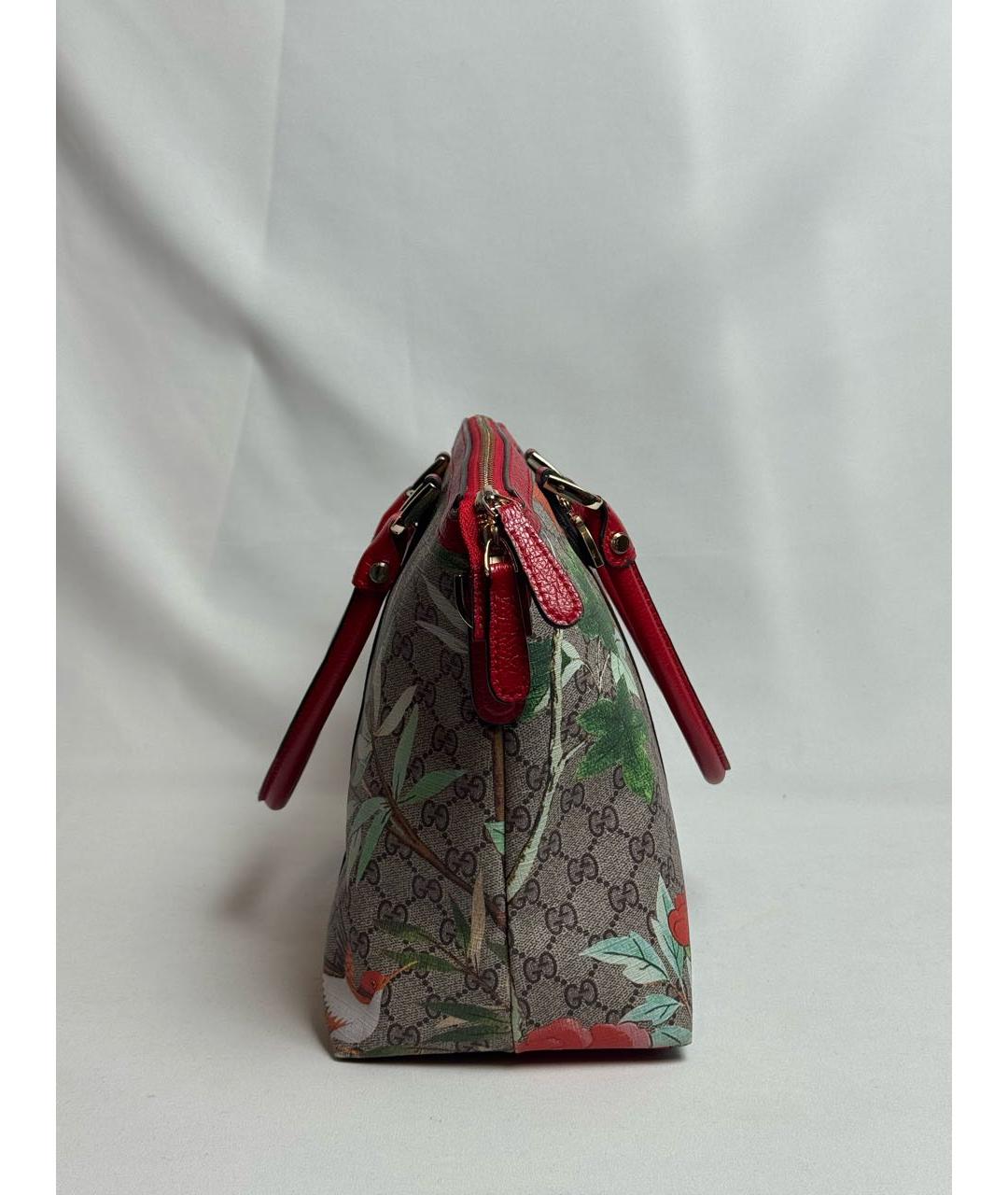GUCCI Бежевая сумка с короткими ручками из канвы, фото 2