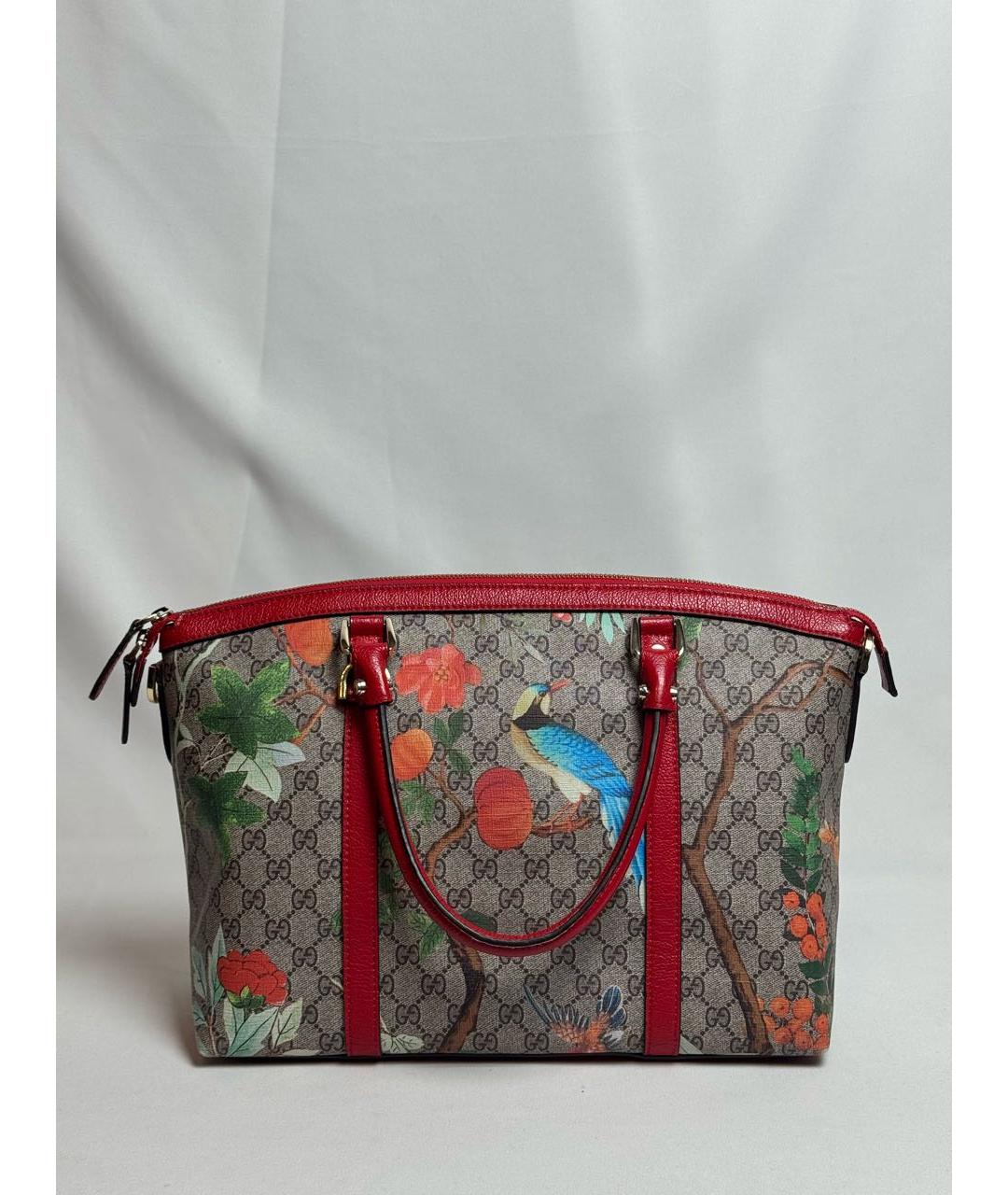 GUCCI Бежевая сумка с короткими ручками из канвы, фото 9