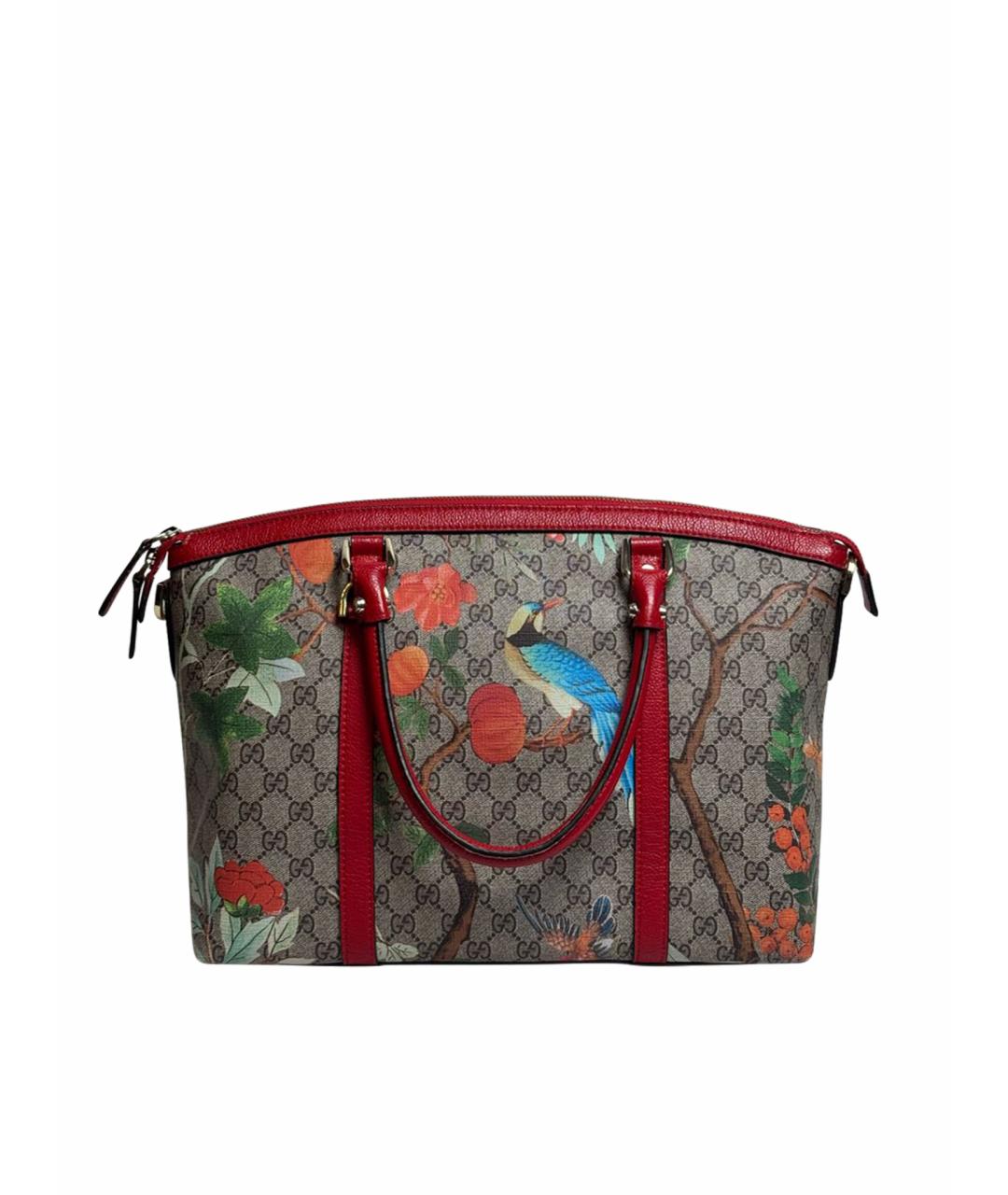 GUCCI Бежевая сумка с короткими ручками из канвы, фото 1