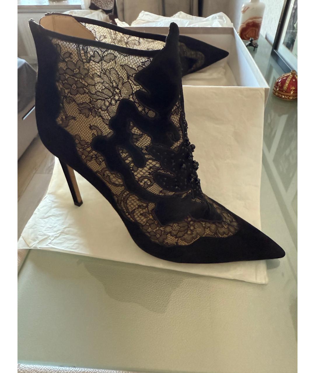 JIMMY CHOO Антрацитовые замшевые ботильоны, фото 5