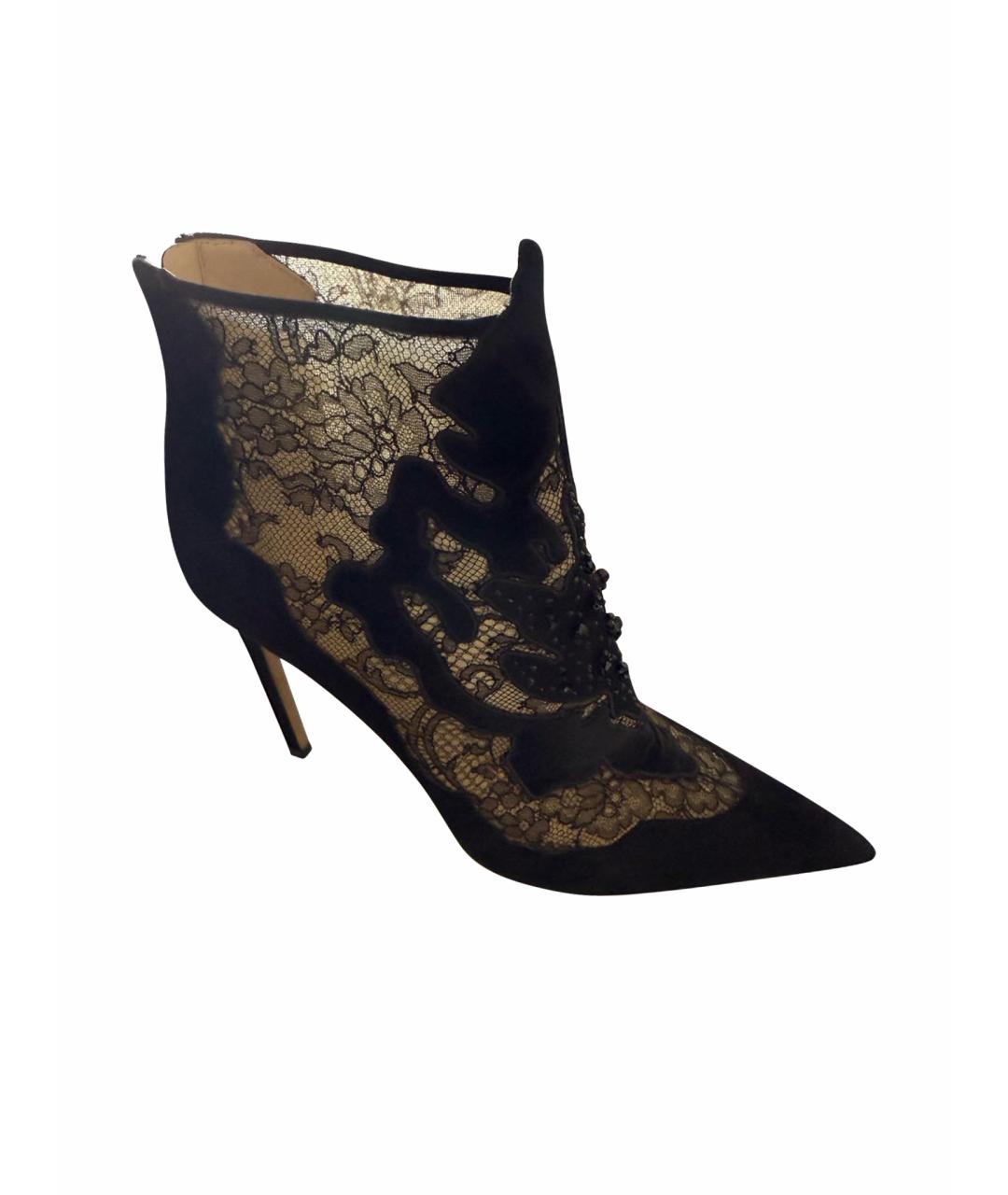 JIMMY CHOO Антрацитовые замшевые ботильоны, фото 1