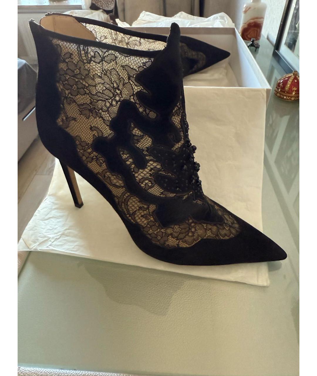 JIMMY CHOO Антрацитовые замшевые ботильоны, фото 4