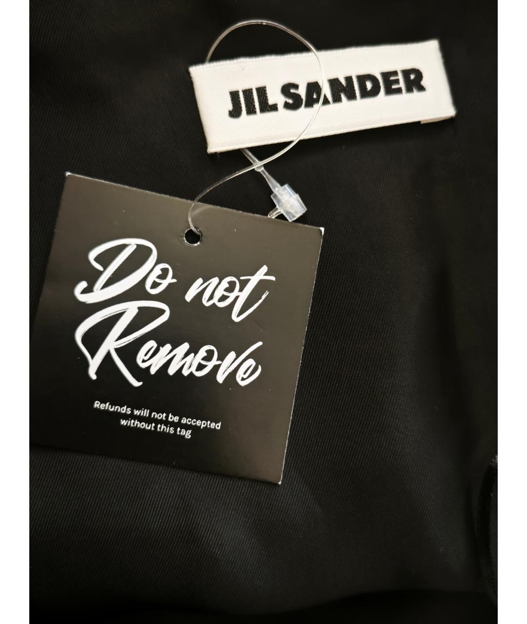 JIL SANDER Черная шерстяная юбка миди, фото 3