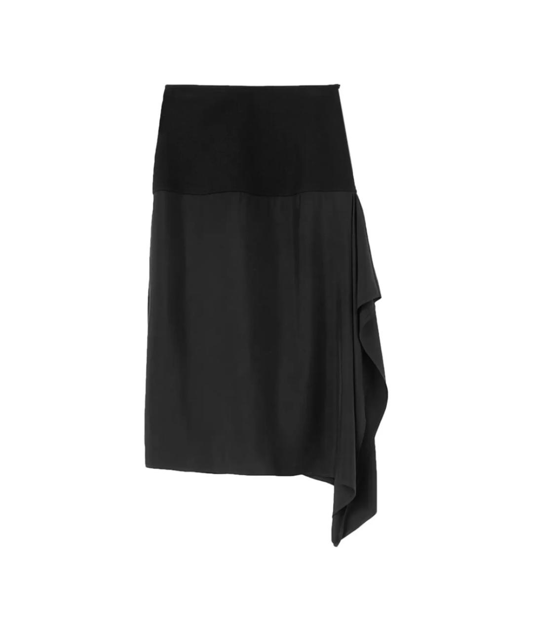 JIL SANDER Черная шерстяная юбка миди, фото 11