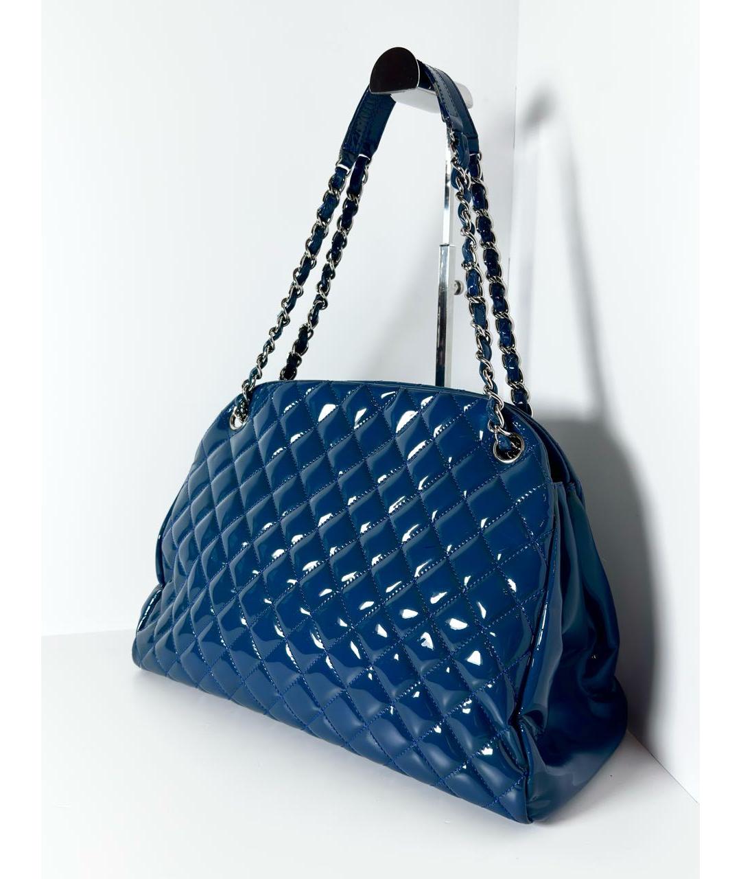 CHANEL Синяя сумка через плечо из лакированной кожи, фото 6