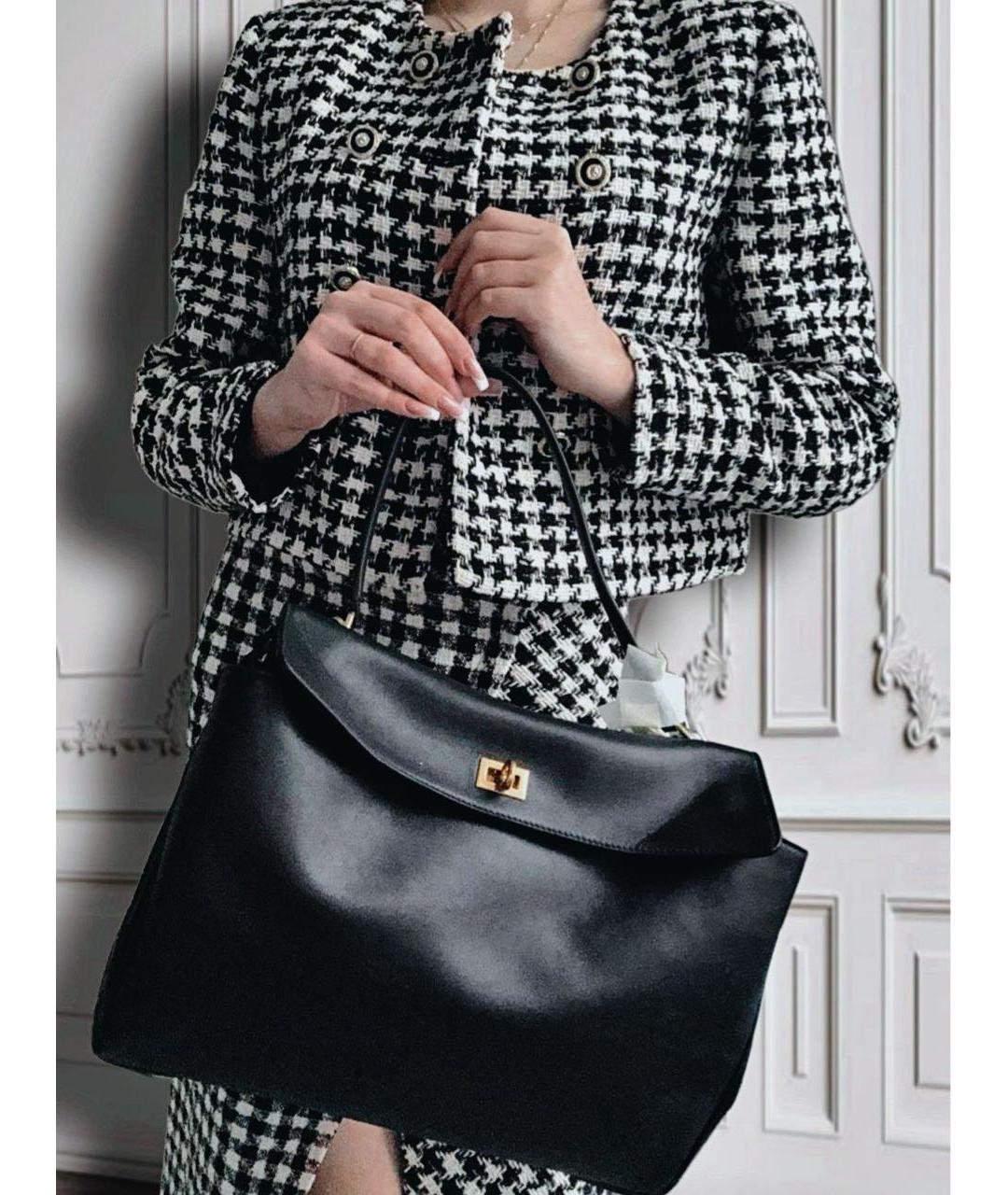 BALENCIAGA Черная кожаная сумка с короткими ручками, фото 5