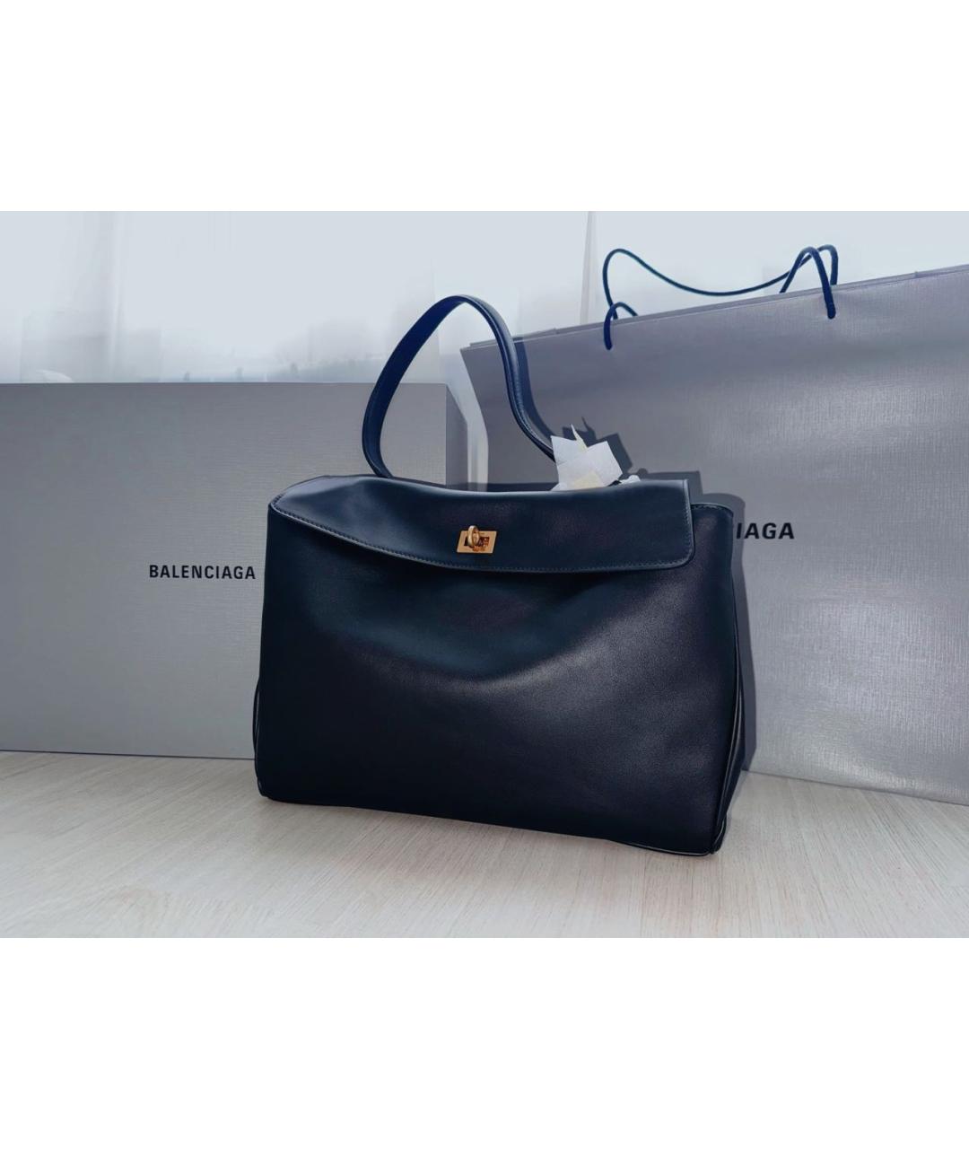 BALENCIAGA Черная кожаная сумка с короткими ручками, фото 8