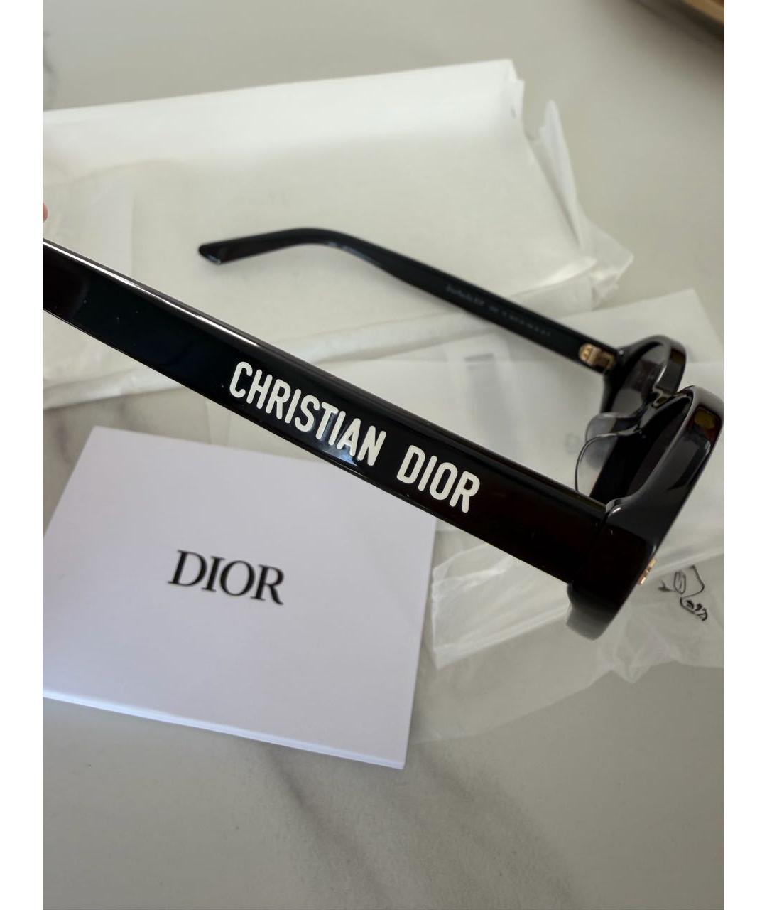 CHRISTIAN DIOR Черные пластиковые солнцезащитные очки, фото 3