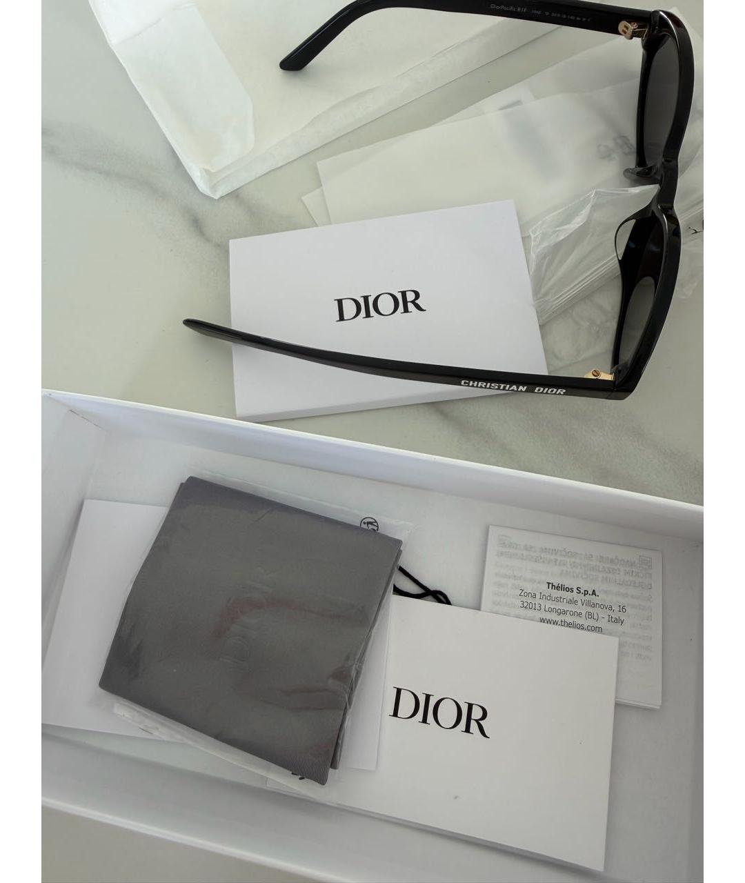CHRISTIAN DIOR Черные пластиковые солнцезащитные очки, фото 5