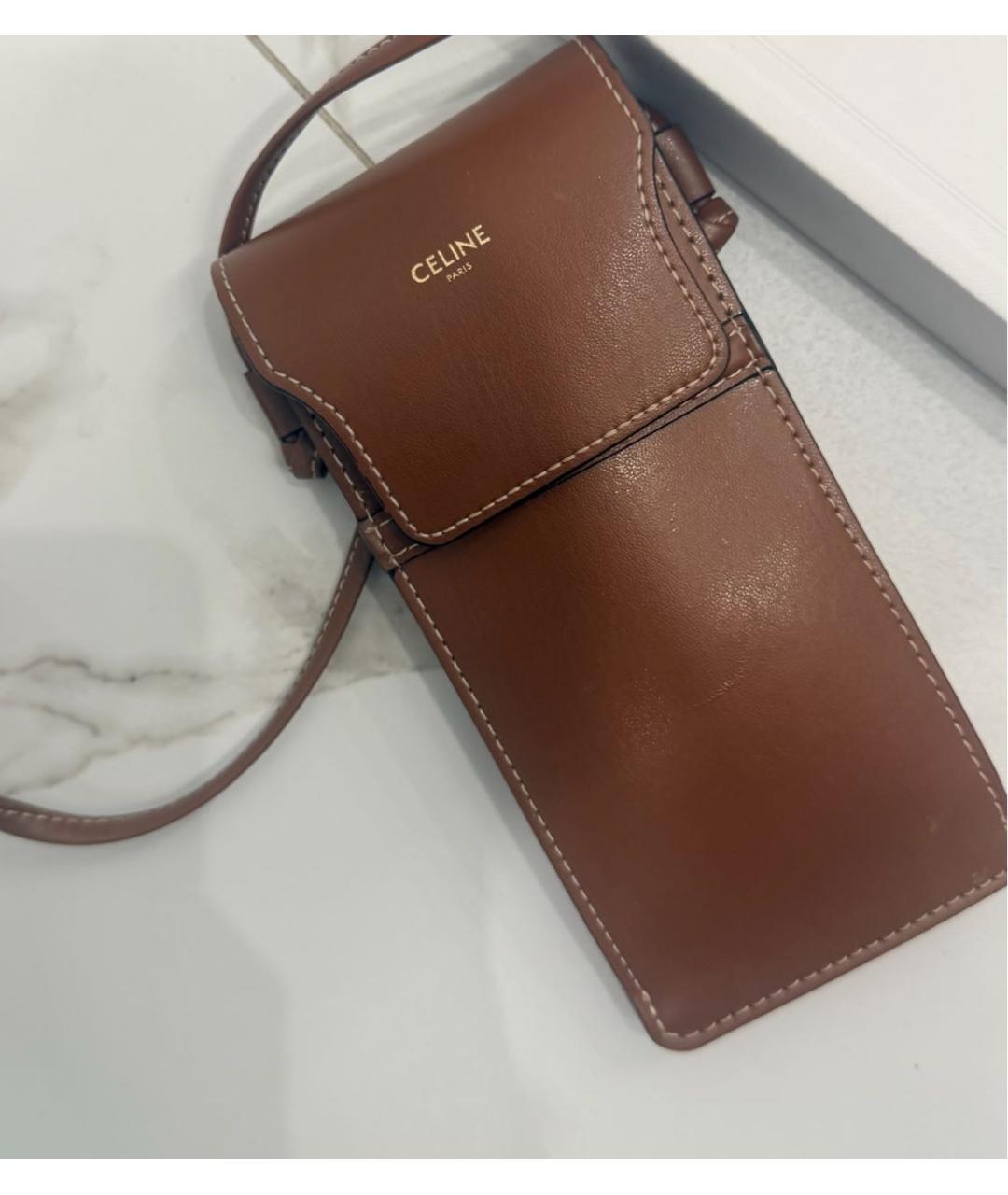 CELINE Коричневые пластиковые солнцезащитные очки, фото 4