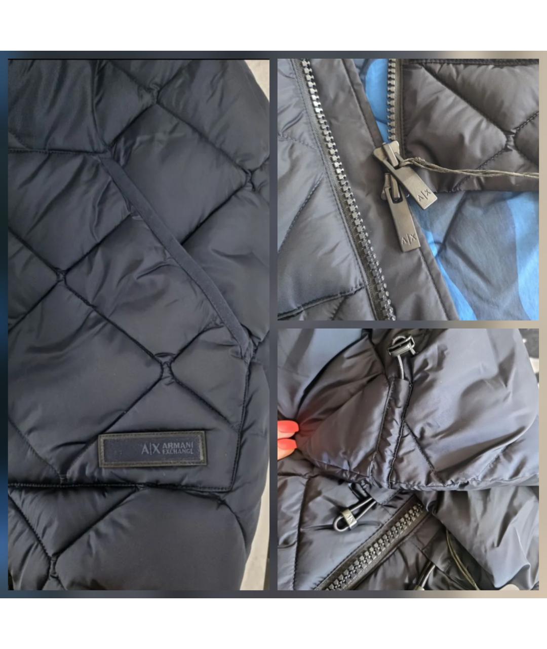 ARMANI EXCHANGE Темно-синий нейлоновый жилет, фото 3