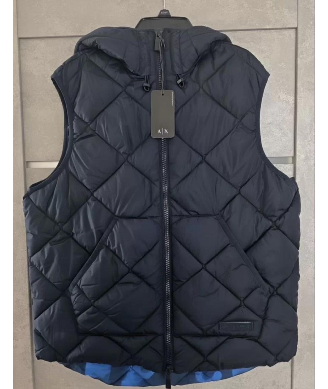 ARMANI EXCHANGE Темно-синий нейлоновый жилет, фото 2