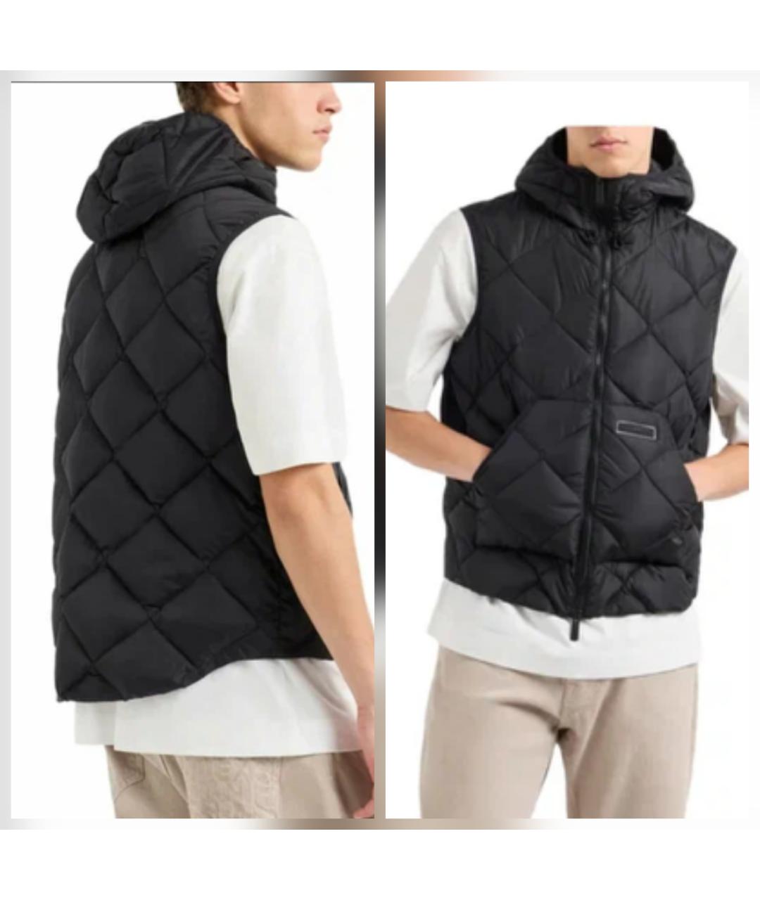 ARMANI EXCHANGE Темно-синий нейлоновый жилет, фото 6
