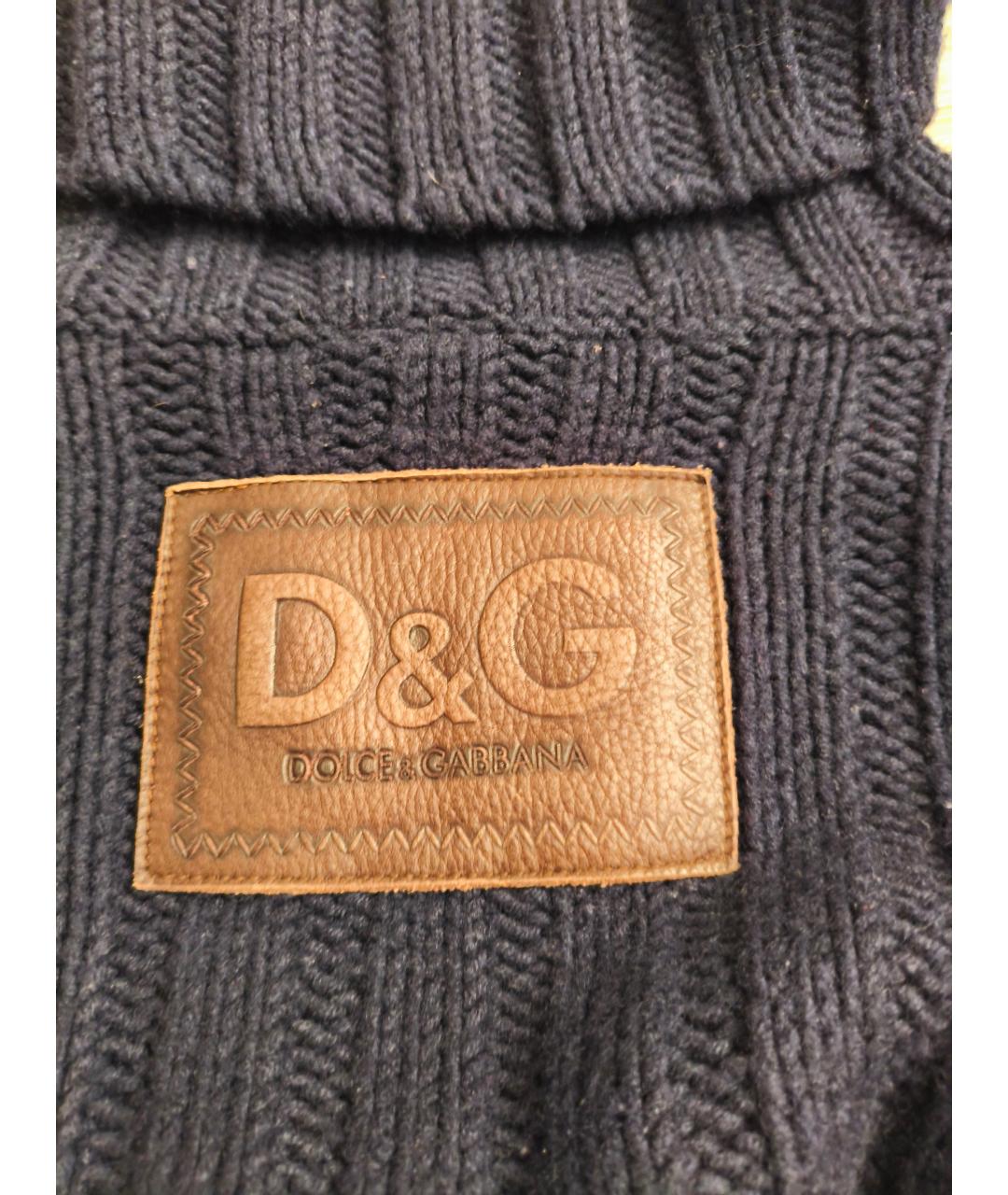 DOLCE&GABBANA Темно-синий шерстяной джемпер / свитер, фото 5