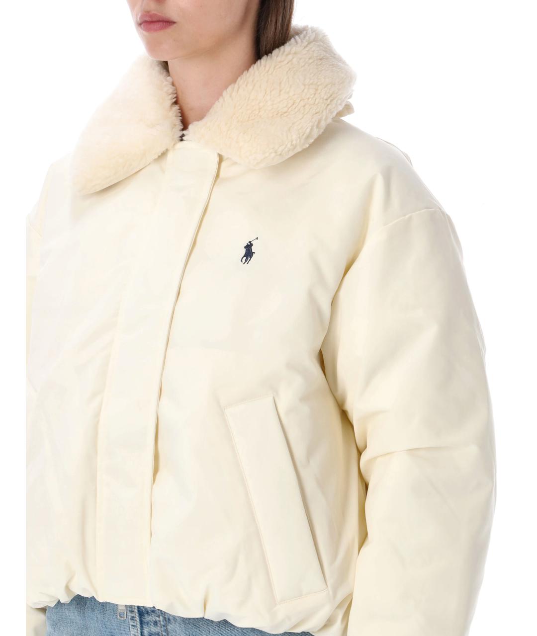POLO RALPH LAUREN Белый полиэстеровый пуховик, фото 3