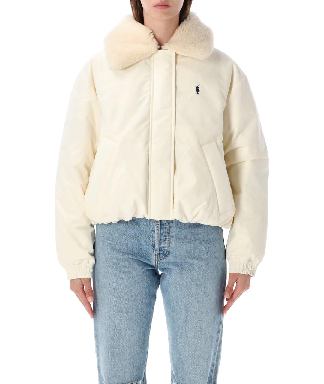 POLO RALPH LAUREN Белый полиэстеровый пуховик, фото 1