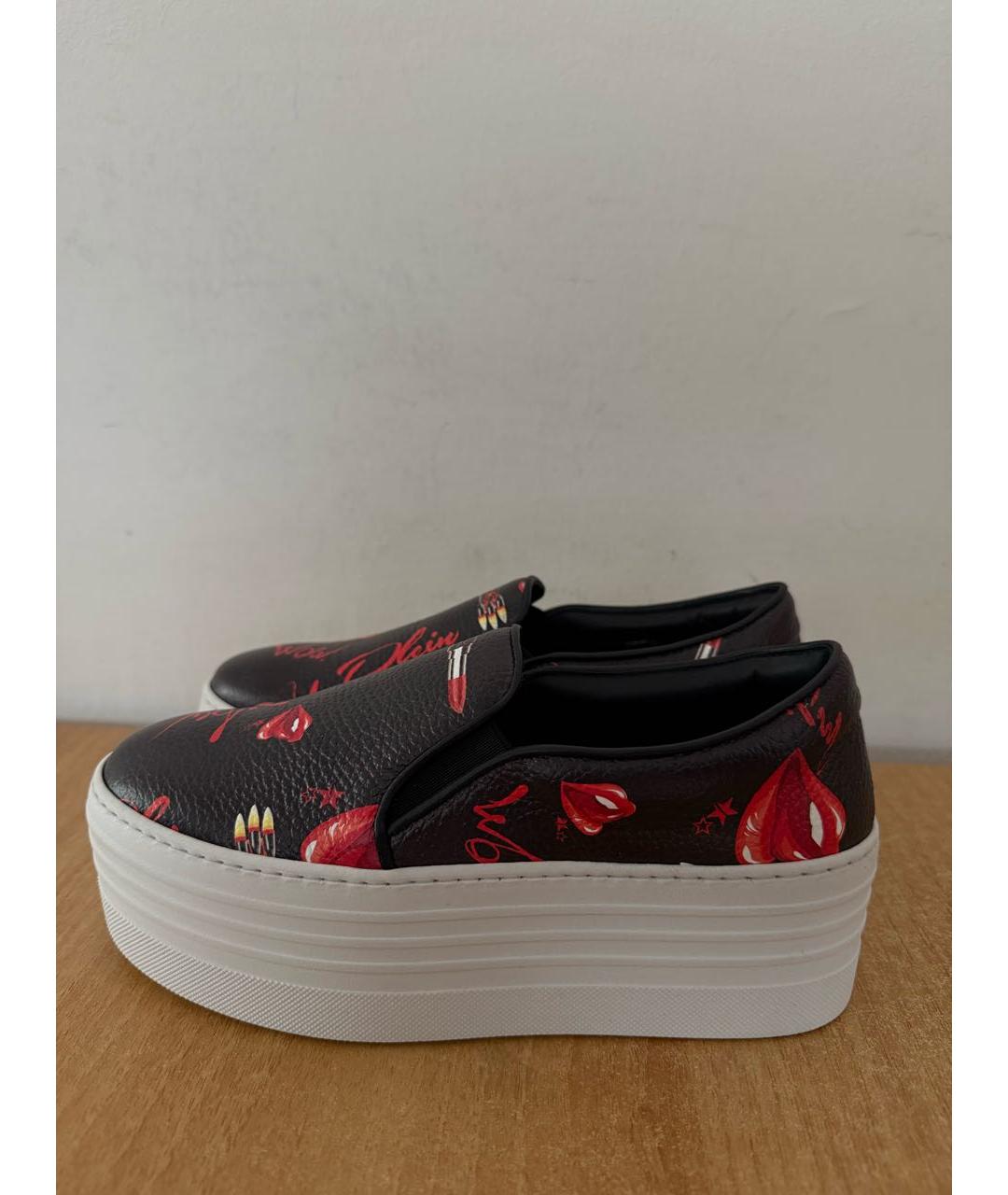 PHILIPP PLEIN Черные кожаные слипоны, фото 3