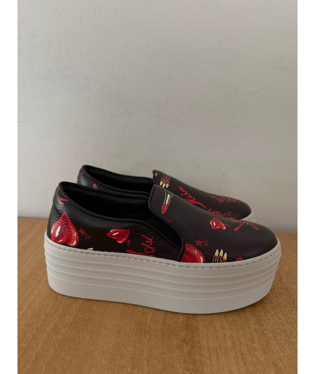 PHILIPP PLEIN Черные кожаные слипоны, фото 7