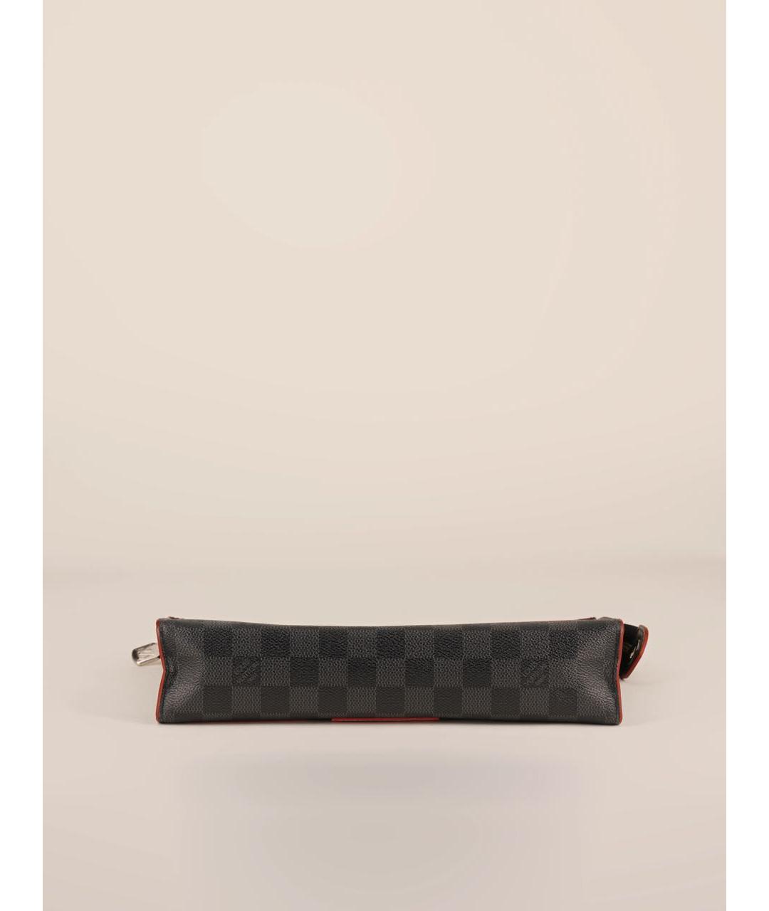 LOUIS VUITTON Черная сумка с короткими ручками из канвы, фото 5