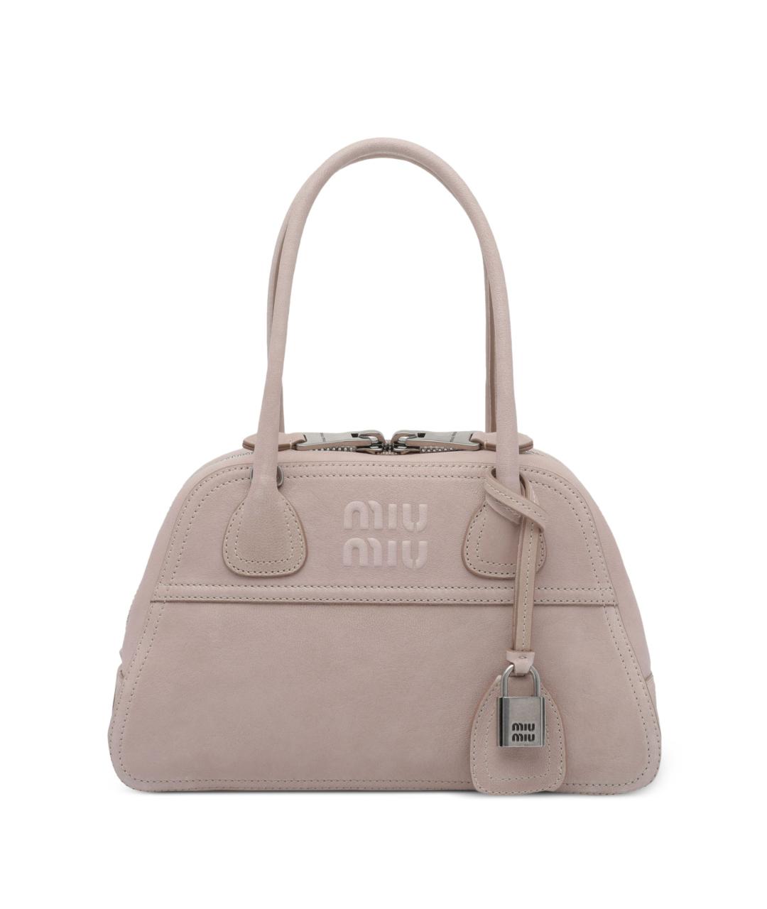 MIU MIU Розовая кожаная сумка тоут, фото 5
