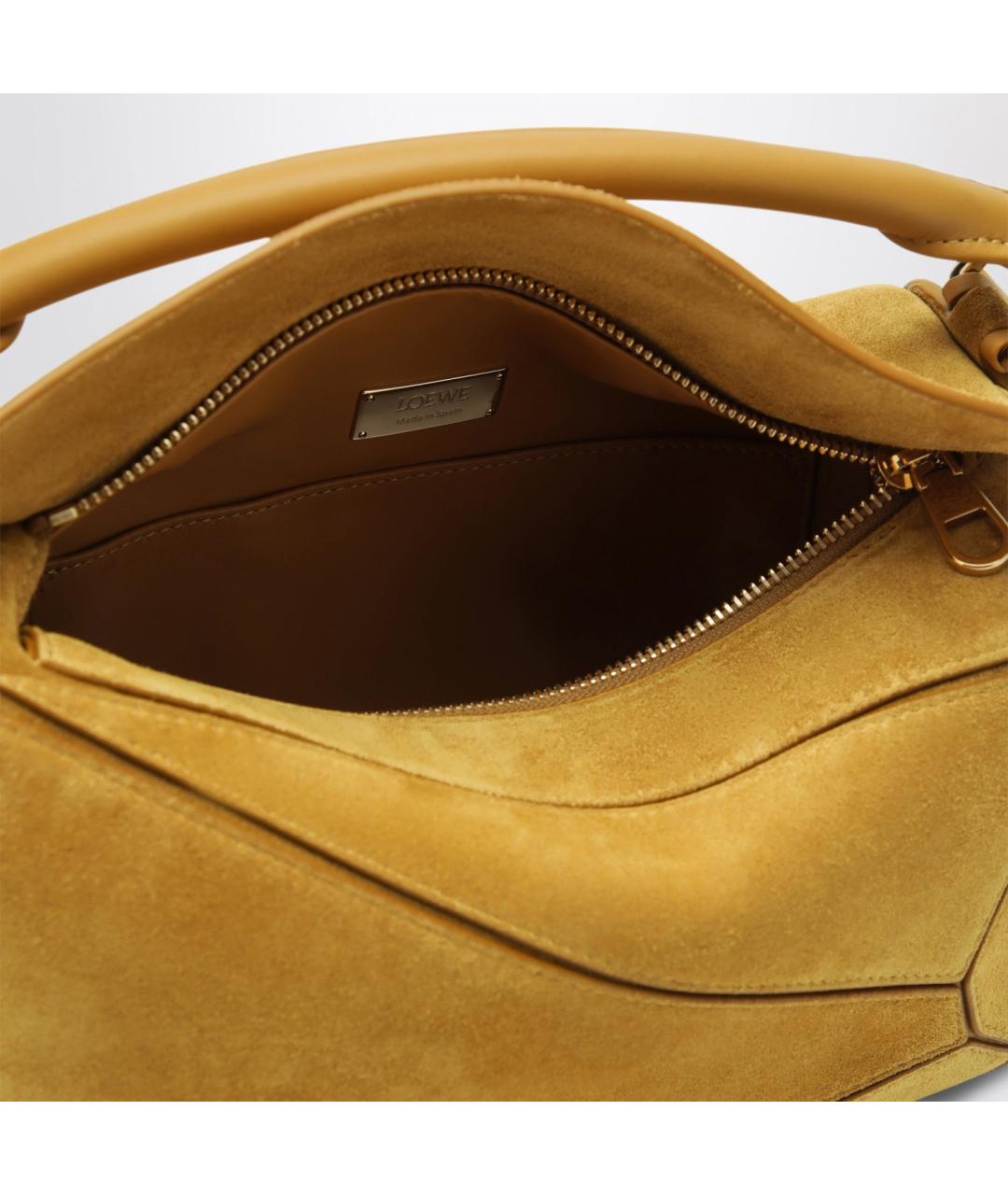 LOEWE Горчичная замшевая сумка через плечо, фото 2
