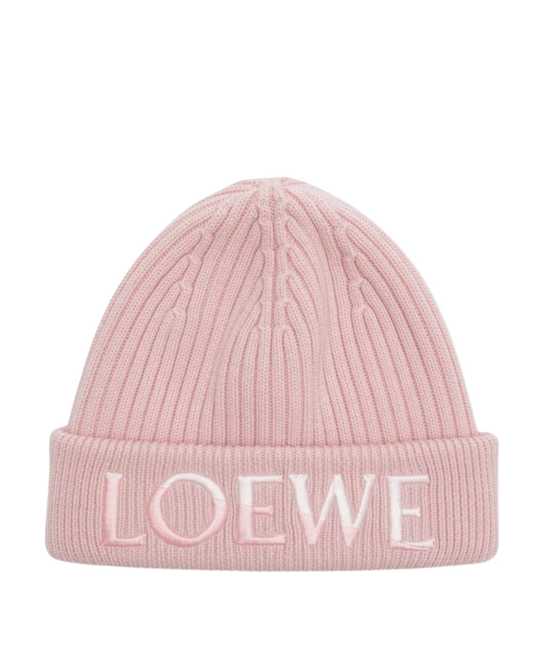 LOEWE Розовая шерстяная шапка, фото 1