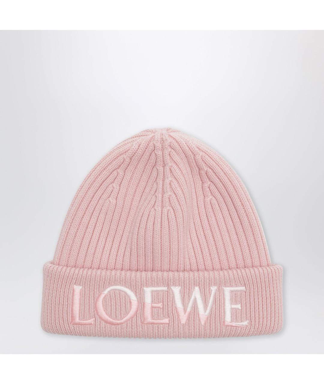 LOEWE Розовая шерстяная шапка, фото 3