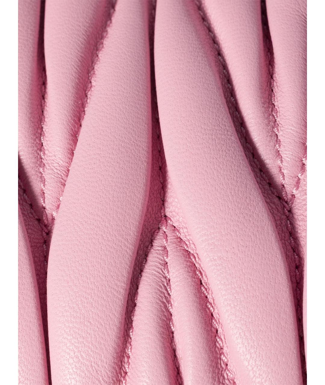 MIU MIU Розовая кожаная сумка через плечо, фото 2
