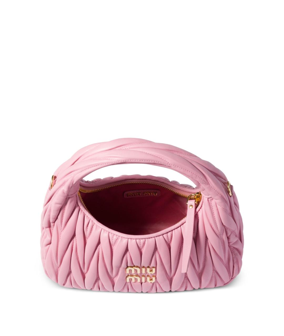 MIU MIU Розовая кожаная сумка через плечо, фото 4