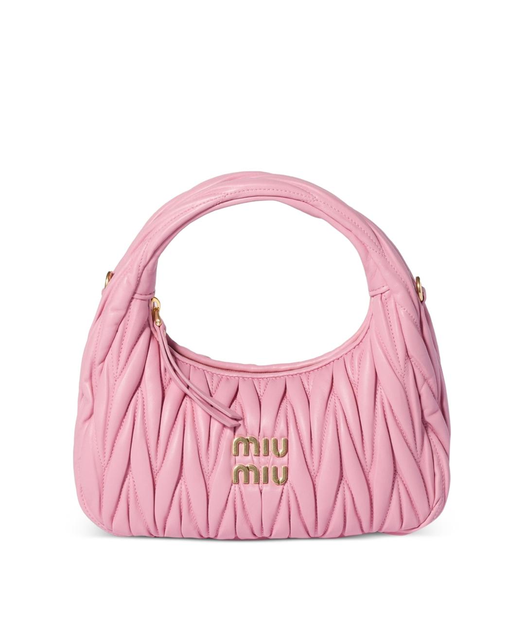 MIU MIU Розовая кожаная сумка через плечо, фото 1