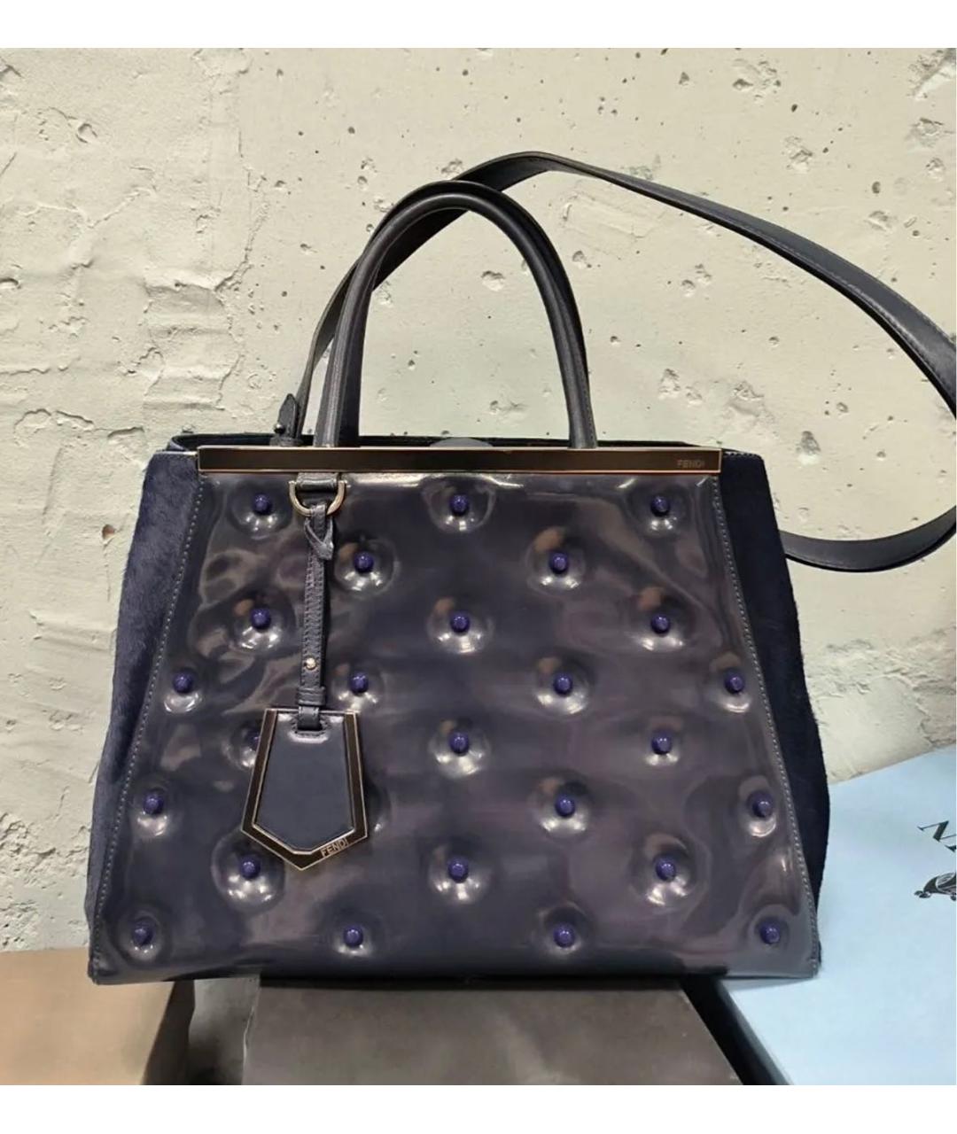 FENDI Темно-синяя сумка тоут, фото 9